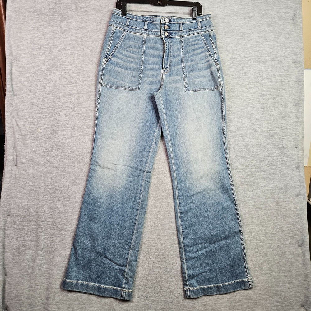 WHBM White House Black Market Jeans Women 12 Extra High Rise Wide Leg
